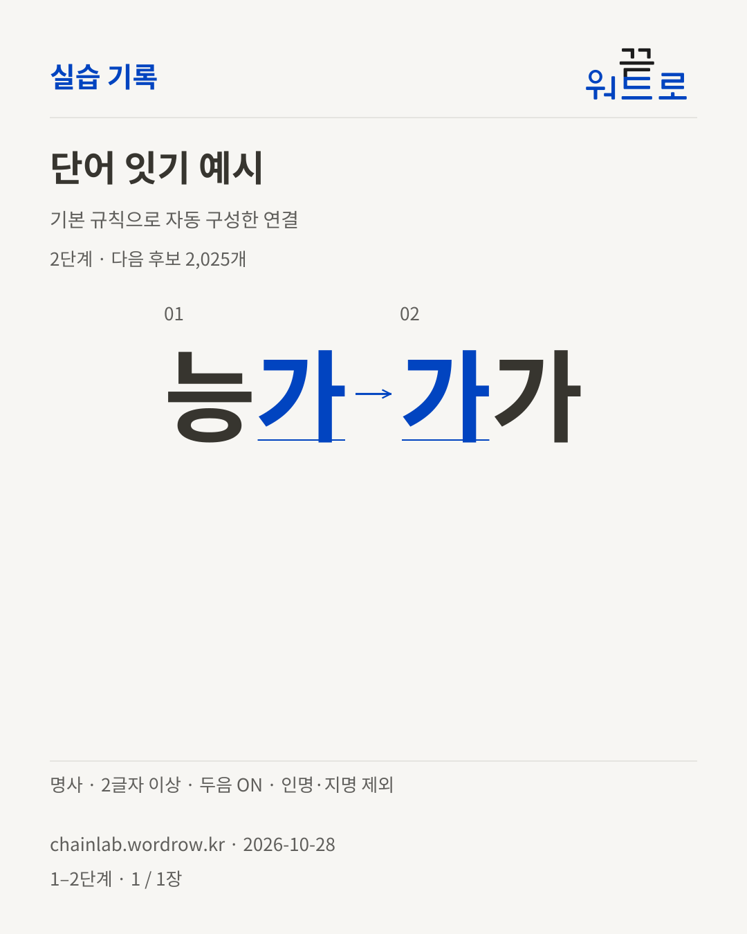 능가 → 가가. 기본 규칙으로 자동 구성한 2단계 예시