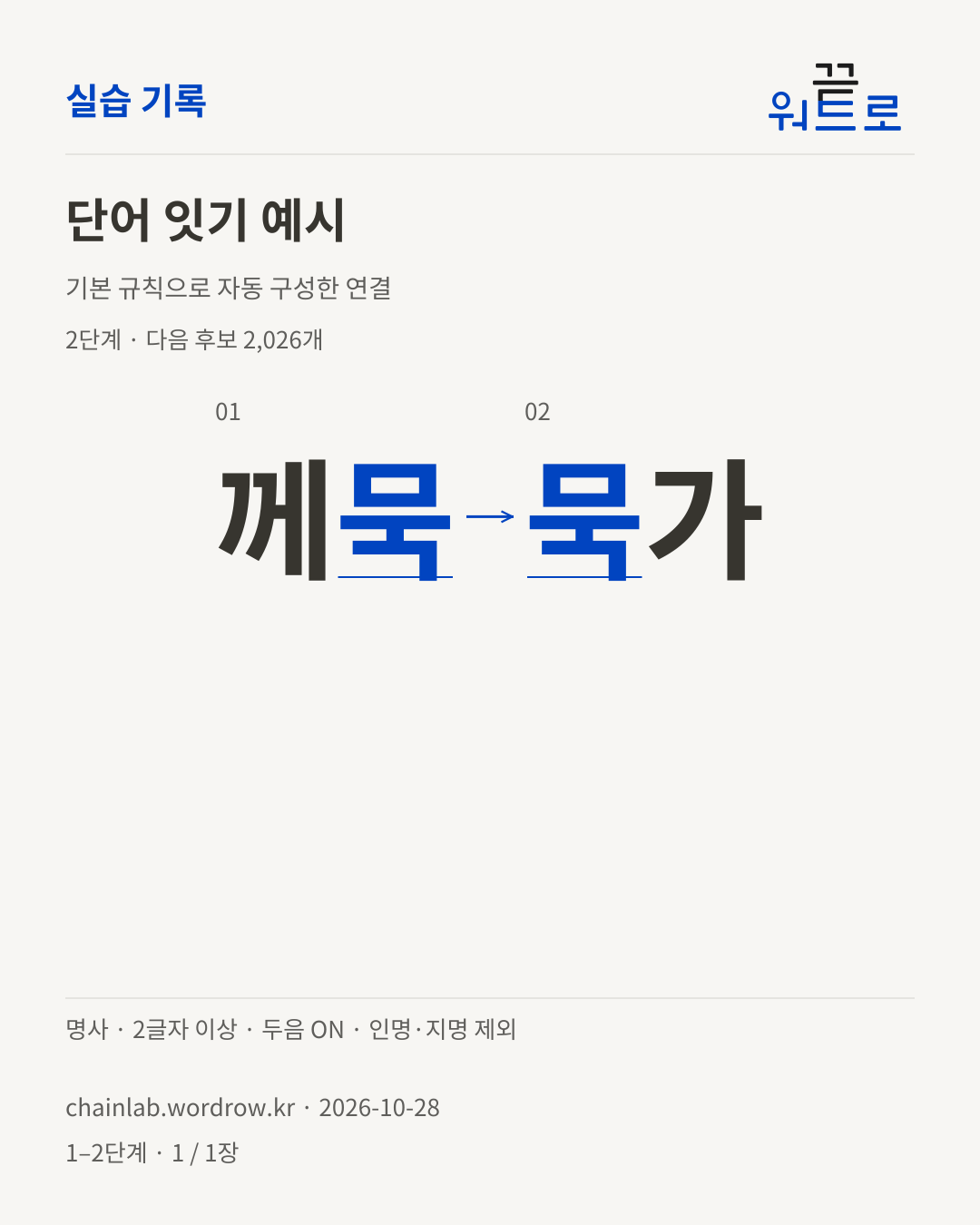 께묵 → 묵가. 기본 규칙으로 자동 구성한 2단계 예시