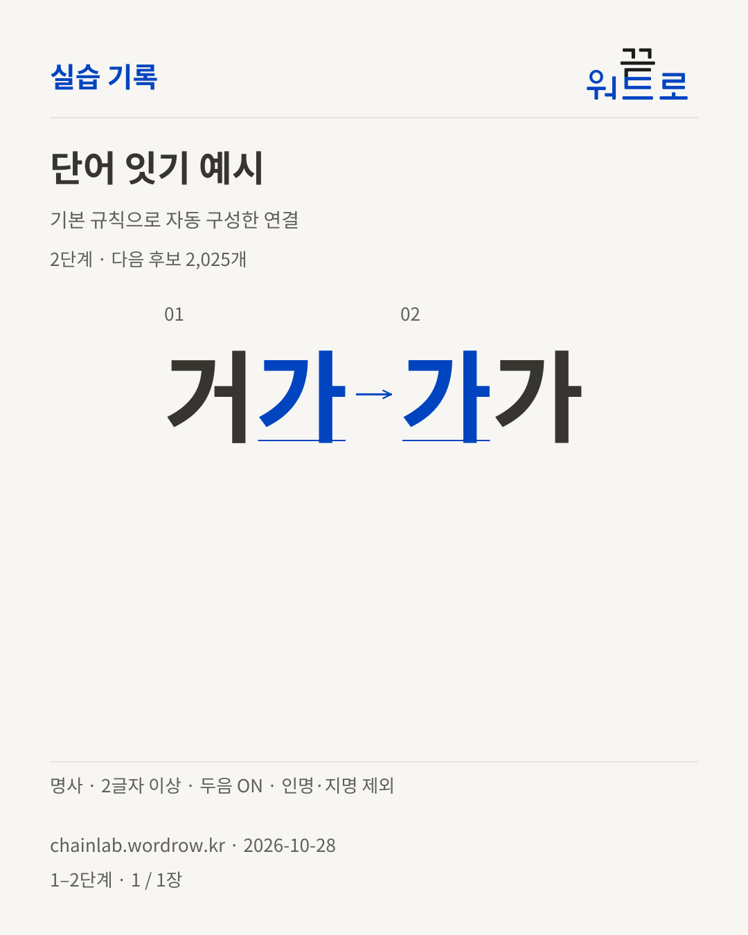 거가 → 가가. 기본 규칙으로 자동 구성한 2단계 예시