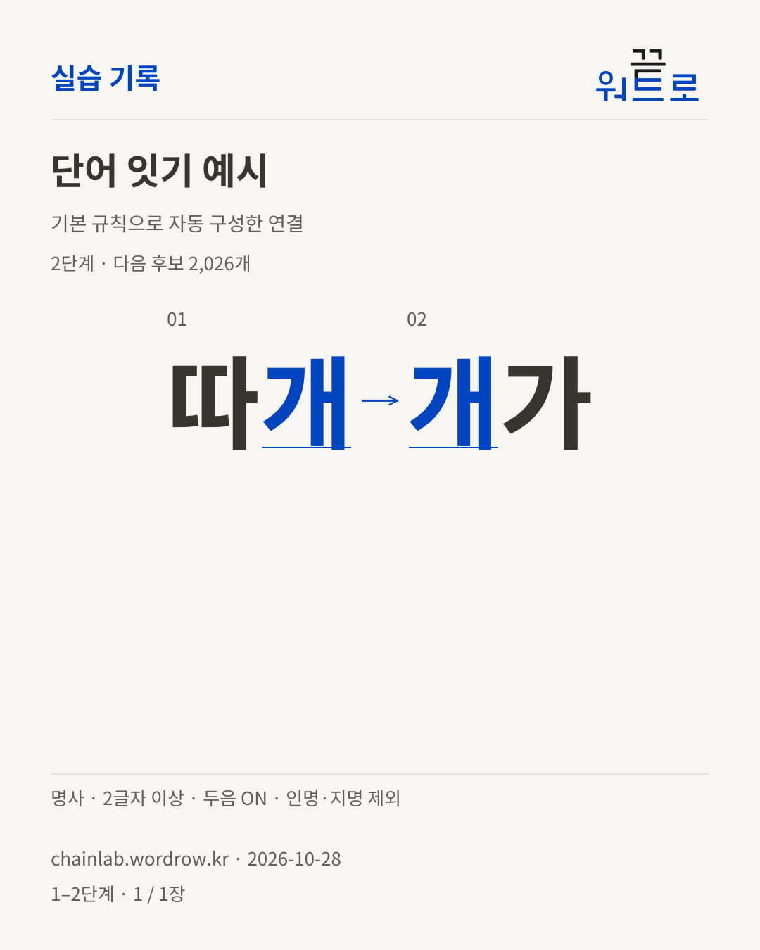 따개 → 개가. 기본 규칙으로 자동 구성한 2단계 예시