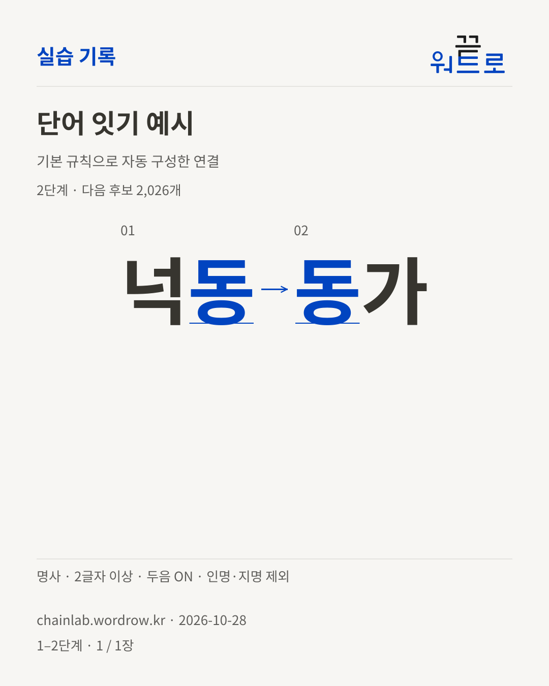 넉동 → 동가. 기본 규칙으로 자동 구성한 2단계 예시