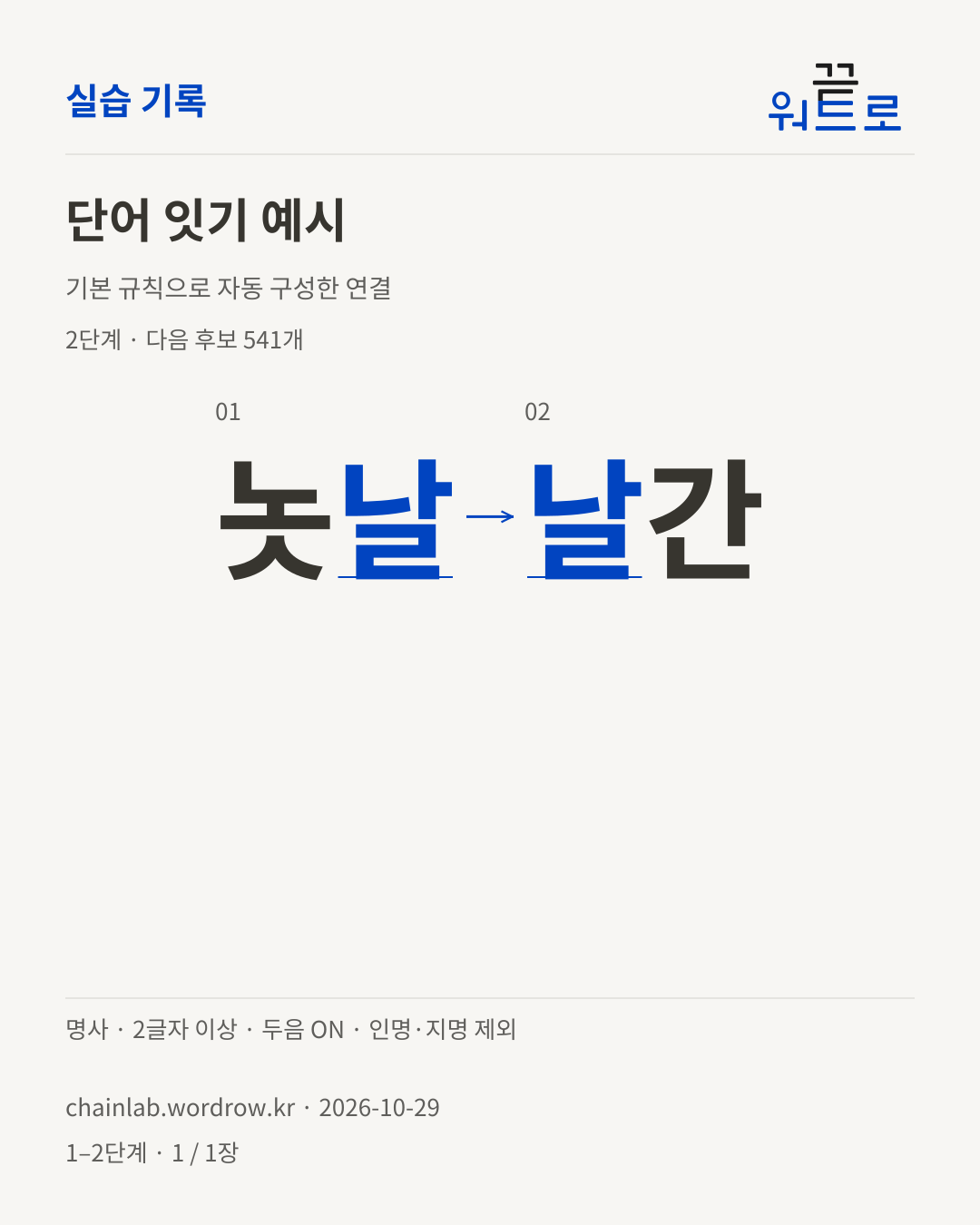 놋날 → 날간. 기본 규칙으로 자동 구성한 2단계 예시