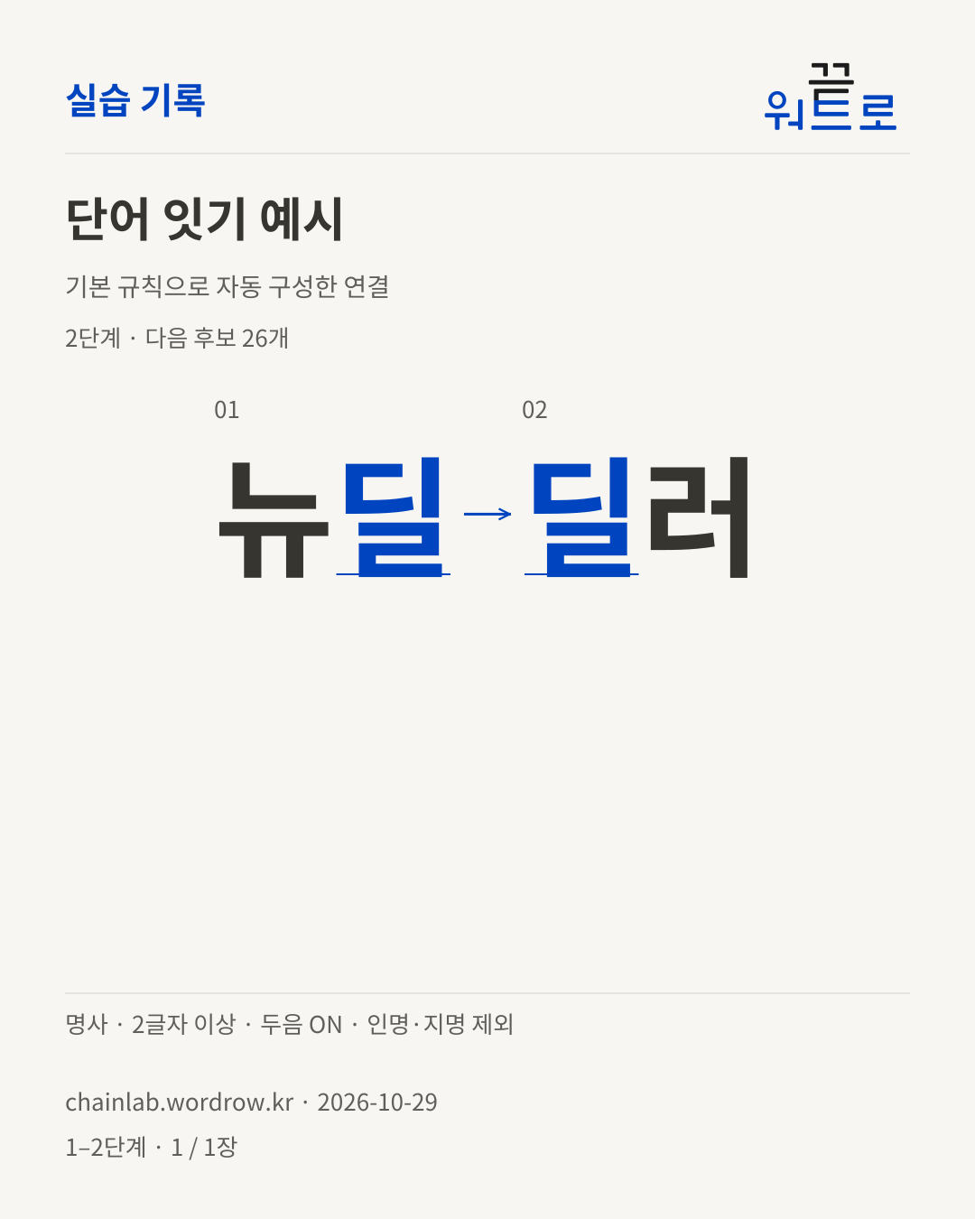 뉴딜 → 딜러. 기본 규칙으로 자동 구성한 2단계 예시